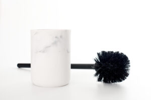 Black Toilet Brush Modern White Stone Holder Isolated White Background Wc Tool Cleaning Toilet Bowl Brush Toilet Cleaner Bleach Toilet Bowl Surface