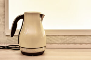 Electric Kettle Kitchen Table Background Window Kitchen Appliances Window Kettle