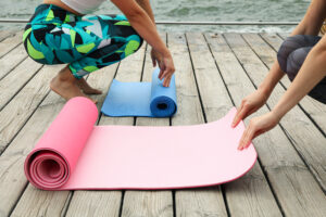 Yoga Outdoor With Young Women Concept Health Body Care