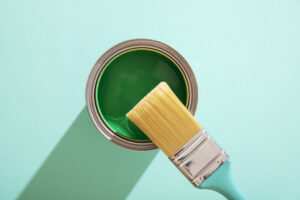 Assortment Painting Items With Green Paint 1