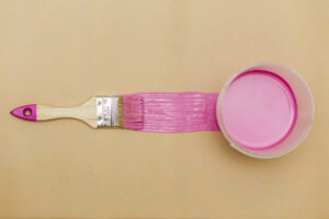 Flat Lay Pink Brush Paint