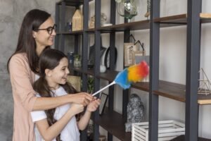 Mom Girl Cleaning